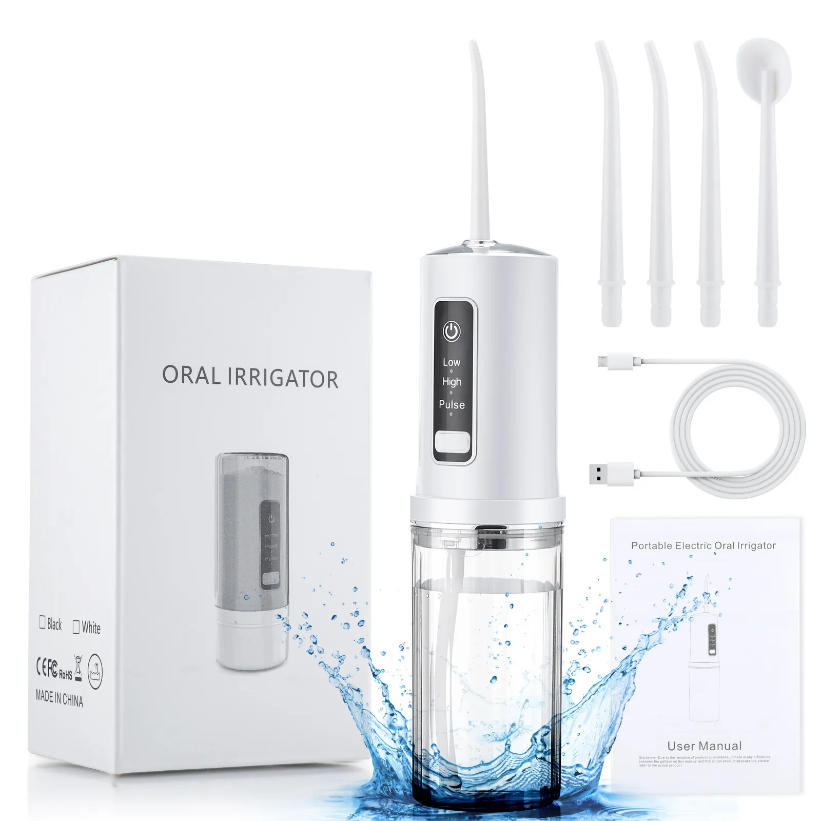 Altro Igiene orale est Irrigatore USB ricaricabile Idropulsore portatile Jet dentale 300ML Detergente per denti a prova di serbatoio 230421