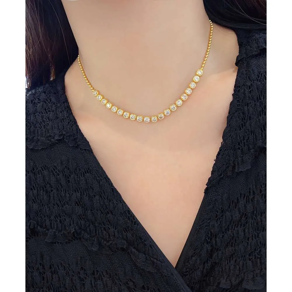 Hot Selling High Quality Fashion Fine Gift Yellow Gold Diamond 6.088Ct Necklace