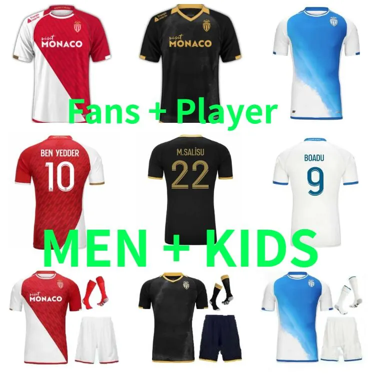 23 24 Maillot as Monaco Soccer Jerseys Kids Kit Training Football Shirt Player Version 2023 2024 Home Away Survetement De Foot BOADU BEN YEDDER MINAMINO