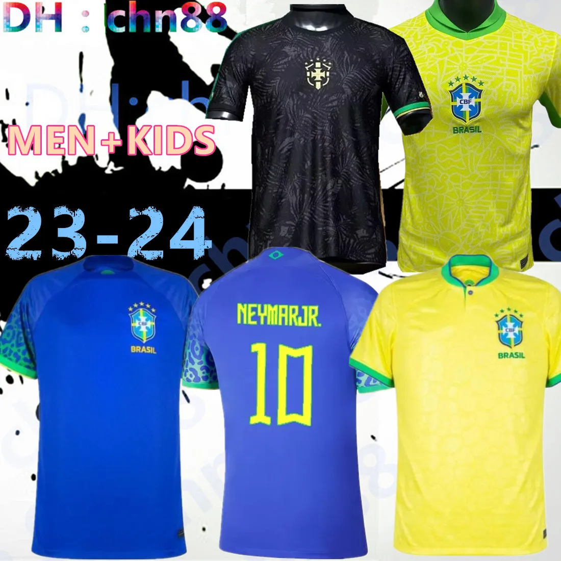 22 23 24 축구 유니폼 Paqueta 브라질 2023 2024 Bruno G. Coutinho 축구 셔츠 예수 Marcelo Pele Casemiro Brasil Maillots Vini Jr Camisas de Futebol Mens Kids