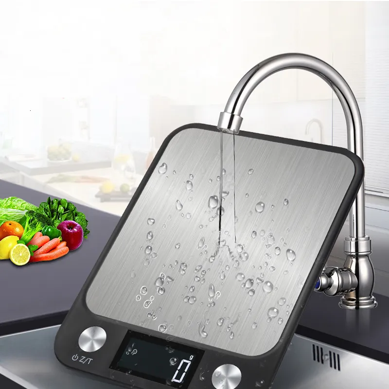 Strumenti di misurazione Bilancia da cucina digitale multifunzione per alimenti 5kg1g Bilance elettroniche in acciaio inossidabile Display LCD bilancia digitale per uso domestico nero 230422
