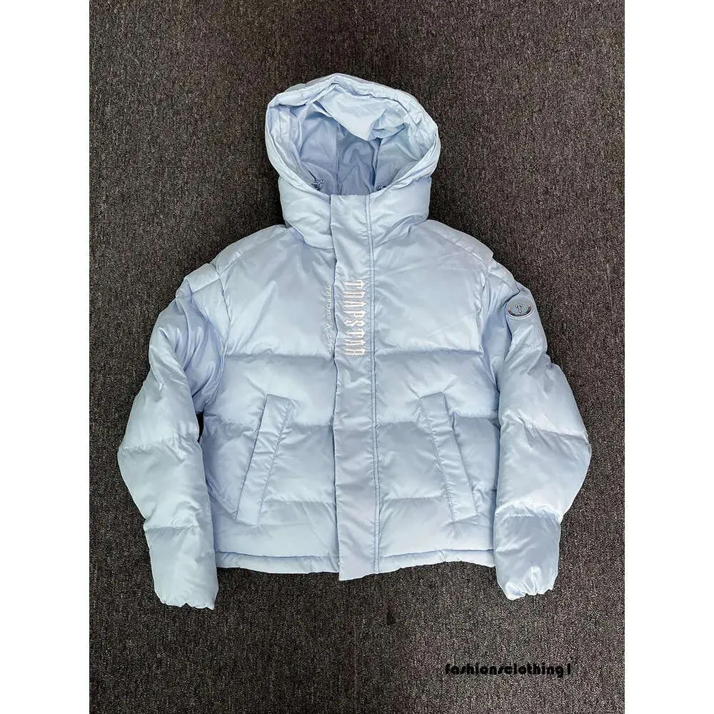 Trapstar jacket-skyblue×white Trapstar Decoded Hooded Puffer 2.0 Ice Blue Men's - FW22 - US