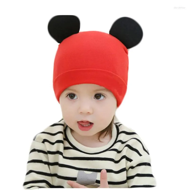 Berretti Moda Ragazzo Ragazze Cotone Berretto solido Morbido caldo Bambini Cappello cartone animato Orecchie carine Design Primavera Autunno Bambino Bambini Berretti Accessori