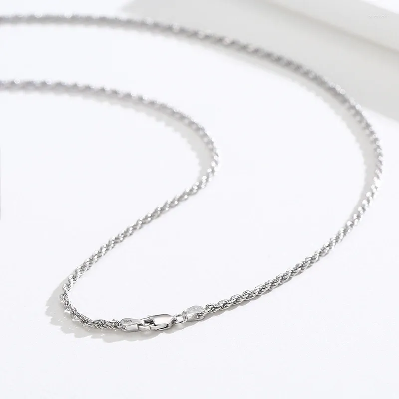 Ketten 45-55 cm 2 mm 925 Sterling Silber Seilkette Halskette Frauen Mädchen Junge Italien Herrenschmuck Kolye Collares Sieraden Colier