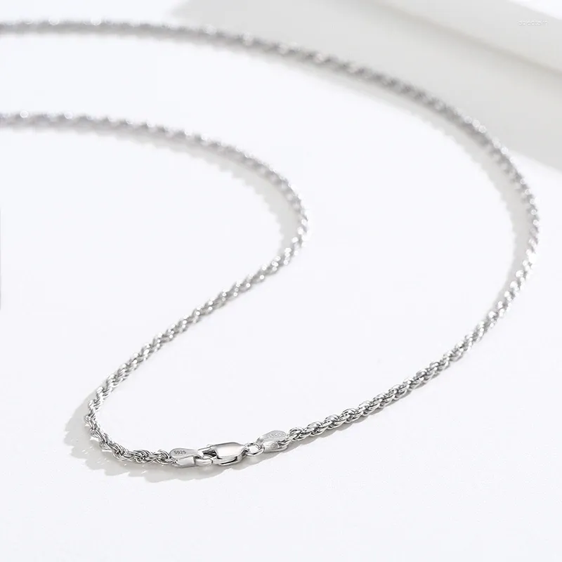 Kettingen 45-55 cm 2mm 925 Sterling Zilveren Touw Ketting Ketting Vrouwen Meisje Jongen Italië Heren Sieraden kolye Collares Sieraden Colier