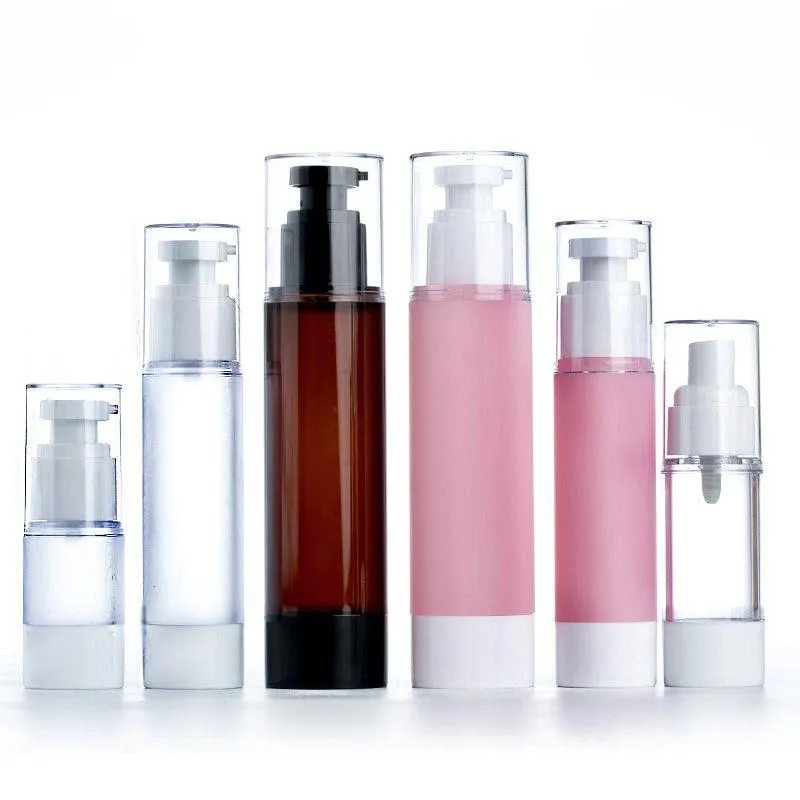 15ml 30ml Empty Airless Pump and Spray Bottles Refillable Lotion Cream Plastic Cosmetic Bottle Dispenser Travel Containers Kfmuh