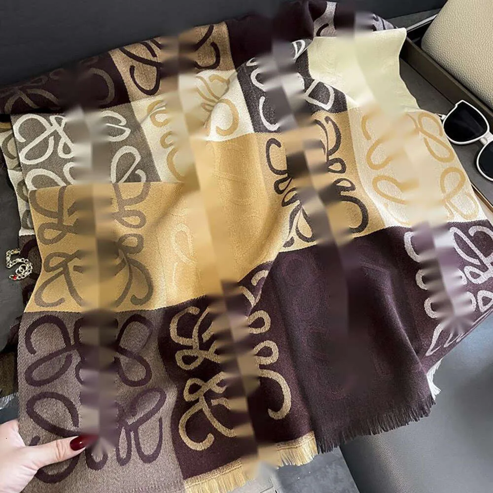 Loewees Scarf Designer Luxury Top Quality Rowe Shawl Fashion Fleece Scarf High Light Luxury Thickened Warm Versatile Scarf