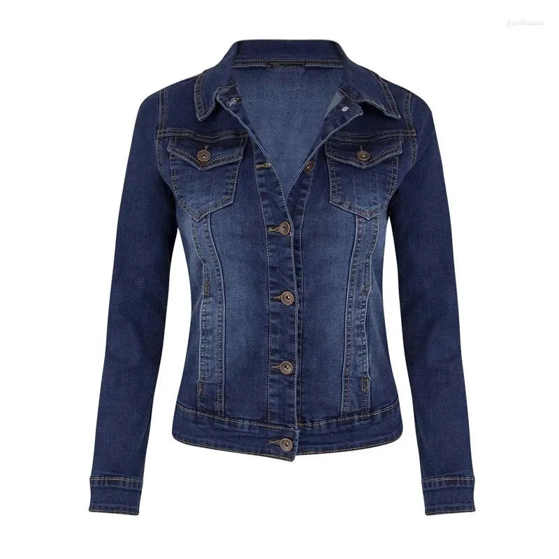 Women's Jackets Autumn And Winter Short Fit Motorcycle Elastic Denim Jacket Top Coat Women Girls Fashionable Jeans Stretch Jean
