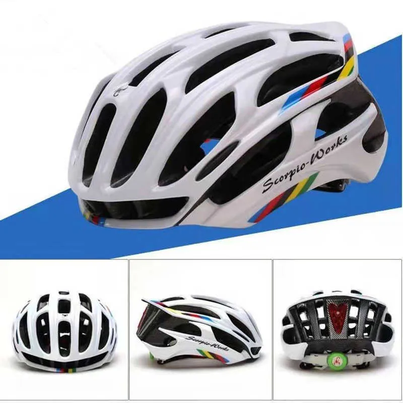 Cycling Helmets Ultralight Cycling Helmets Bicycle Helmet Electric Bike Helmet MTB Road Bike Safety Helmets With Tail Light MenWomen Safety Cap J230422