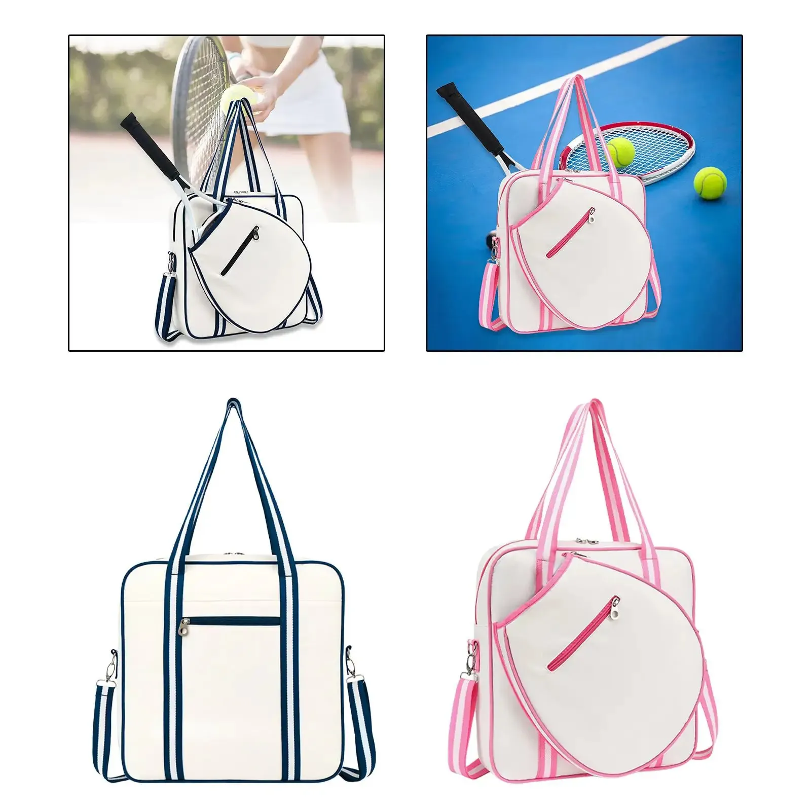 Tennis Shoulder Bag Sports Handbag Versatile Stylish with Multi Pockets Anti Scratches for Pickleball Paddles, Badminton Racquet