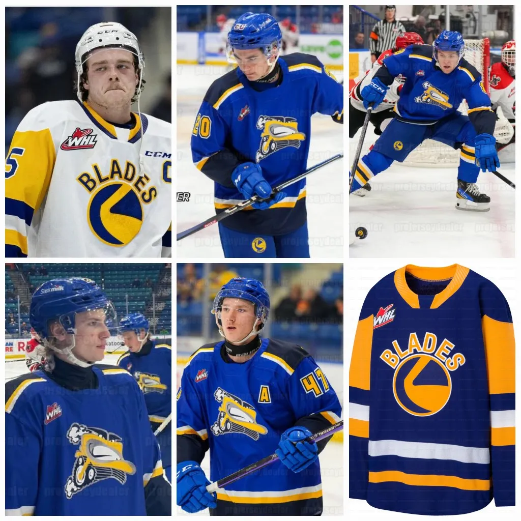 Save Big on Bulk Hockey Player Jerseys Saskatoon Blades 2024 Hockey Jersey  WHL Trevor Wong Yegor Sidorov Tanner Molendyk Brandon Lisowsky Charlie