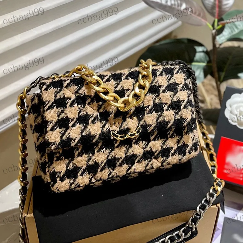 19 Serie Wollen Tas Ontwerper Dames Schoudertas 26 Cm Tweed Goud Hardware Metalen Gesp Greepgreep Van 63 83 DHgate