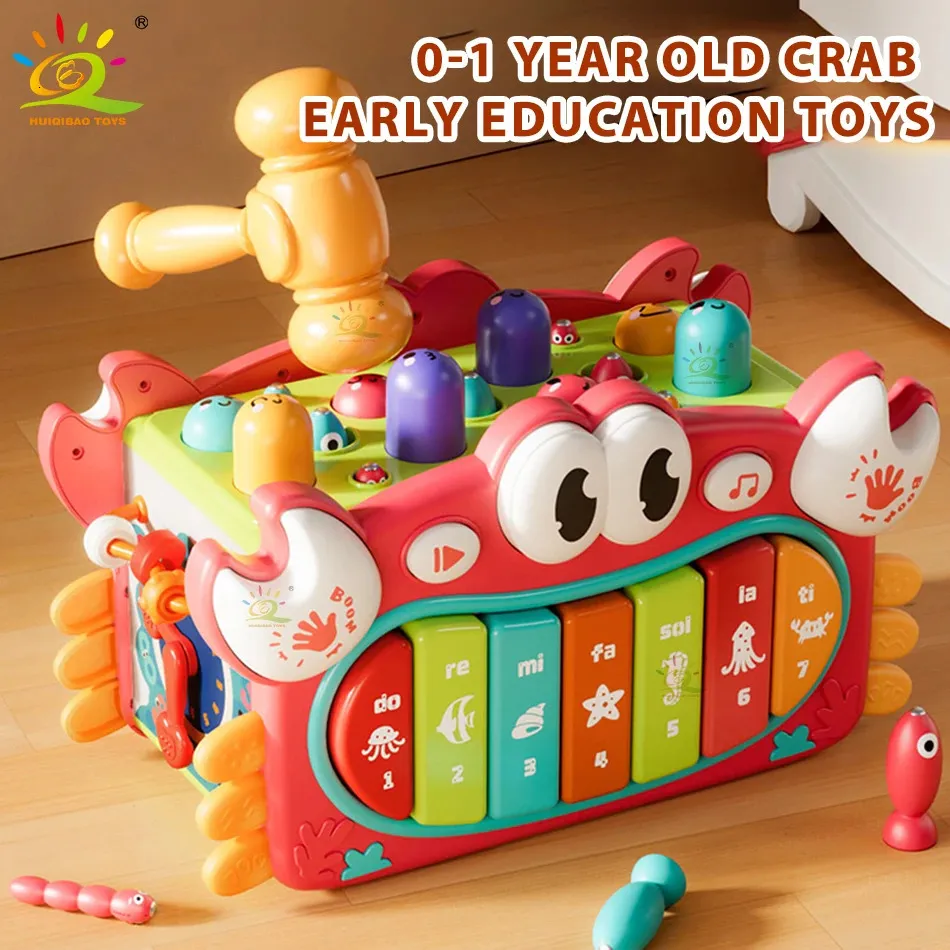 Tastiere Pianoforte Baby Montessori Cubo esaedro Giocattoli Giochi Tamburo per bambini Multifunzionale Martellante Giocattolo per l'educazione precoce per bambini 231122