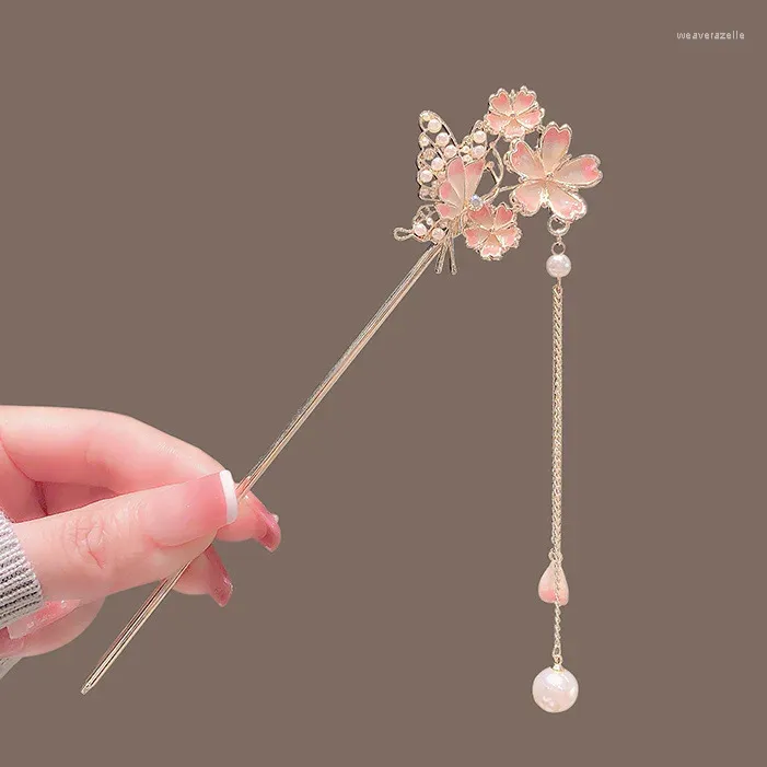 Japanese And Chinese Style Enamel Japanese Hair Pins With Flower Sticks,  Pearl Tassel, And Shopsticks Perfect Hanfu Accessories From Weaverazelle,  $5.8