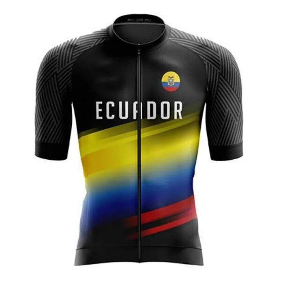 2022 NIEUW Bright Ecuador Topkwaliteit wielertrui met korte mouwen Pro Team Road Mtb Clothes334P