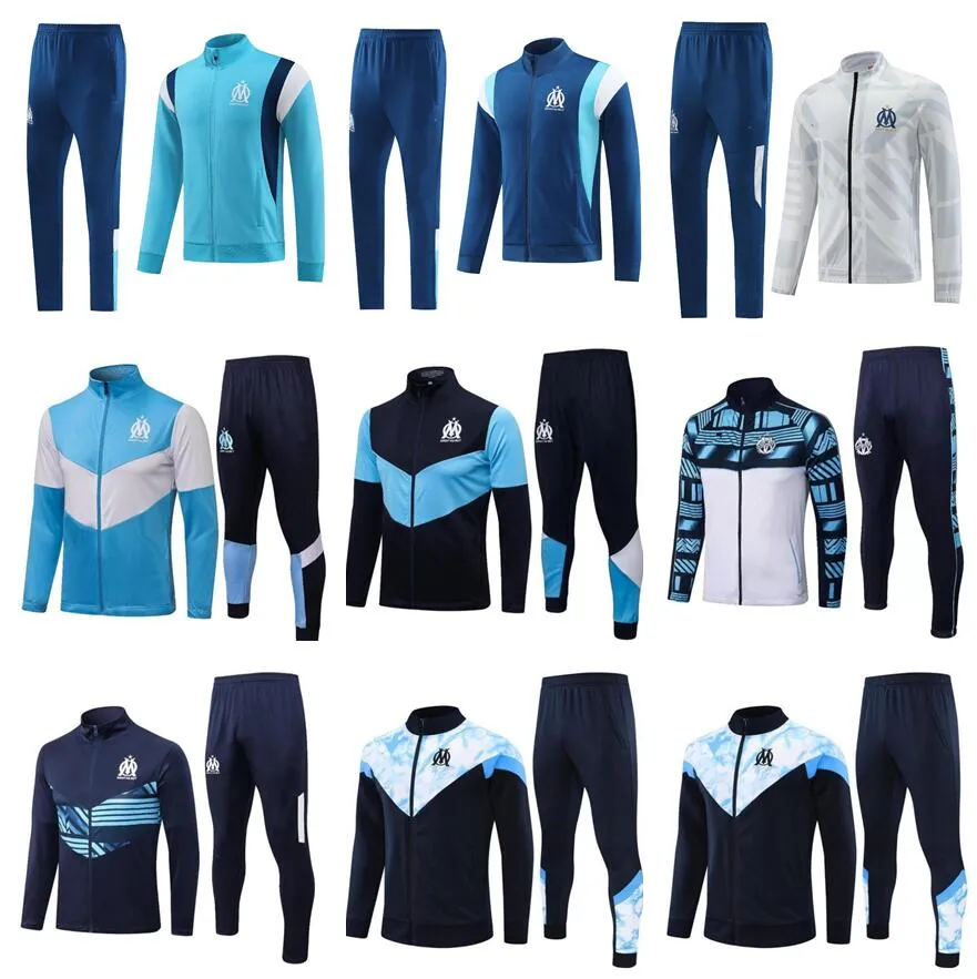22 23 24 Marseilles Men Tracksuit Soccer Jacket Sets Survetement 2022