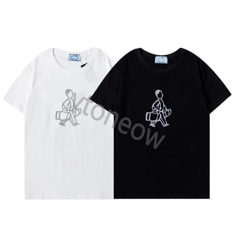 T-shirts pour hommes T-shirts pour hommes Designers Vêtements Mode Coton Couples Tee Pradew Sac portant des personnages T-shirts Designer Classic Letter T-shirts