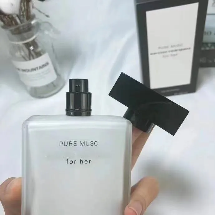 Pure Musc For Her Perfume de marca de luxo Fragrâncias femininas Perfume ambientador para ela EDP 100ml Spray de bom cheiro Fragrância fresca e agradável aromas mais duradouros colônia