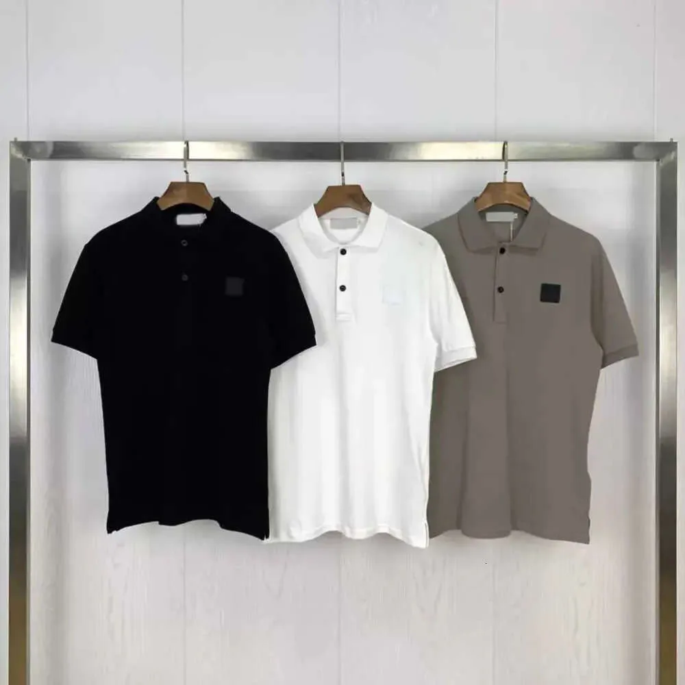 Herren Poloshirt Retro Marke Mode Klassisch T Männer T-Shirts Stickerei Kurzarm Sommer Revers Einfarbig Brust Brief Dekoration Tops Stones Island 2023