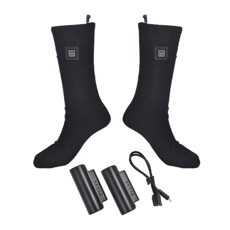 Chaussettes de sport chauffantes électriques rechargeables alimentées par batterie thermique bottes chauffe-pieds USB extérieur hiver chaud9308252 livraison directe Outdoo Dhcba