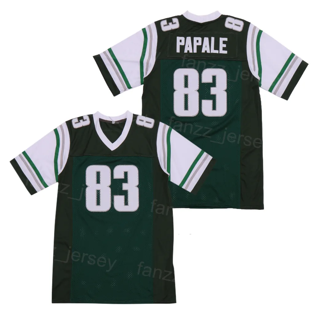 Футбольный кино колледж Invincible Jersey 83 Vince Papale Unifrom Green Team Color All Shitking University Heathable Pure Cotton Emllover High High