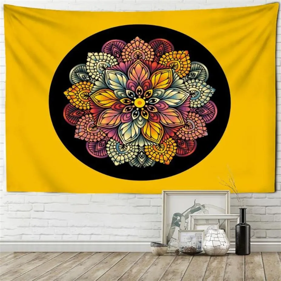 Tapissries Flower-Shaped Mandala Tapestry Wall Hanging Bohemian Elephant Style Witchcraft Tapiz Hippie Artist Home Decor241n