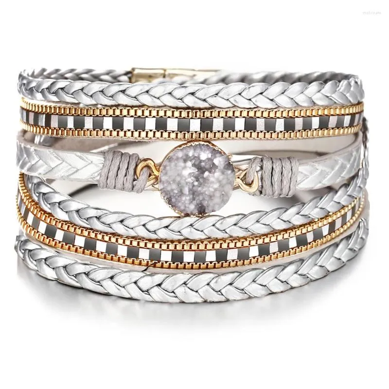 Bangle Vintage 2023 فو ، سبيكة ، سبيكة ، أساور أزياء أزياء الأساور للنساء الرجال بوهو قابلة للتعديل مجوهرات الطبقة المتعددة المجوهرات