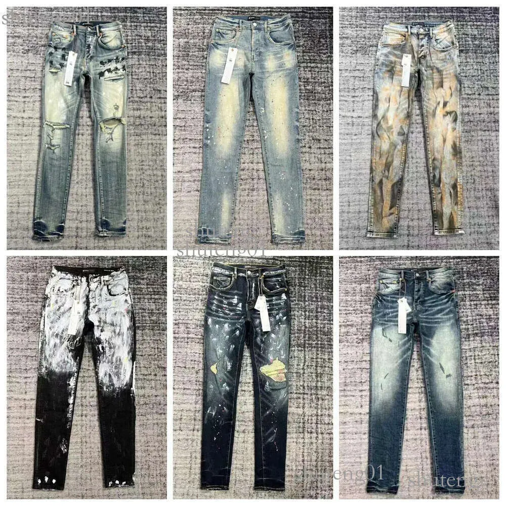 Designer Herren Lila Jeans Denim Hosen Mode Hosen High-end Qualität Gerade Design Retro Streetwear Casual Jogginghose Jogger 55