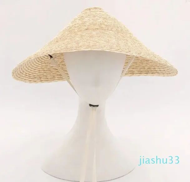 Berretti Cappello tradizionale cinese a cono di paglia Cappello asiatico orientale Secchio Giardino Pesca Necessità Coltivatore di riso per adulti Bambini in viaggio