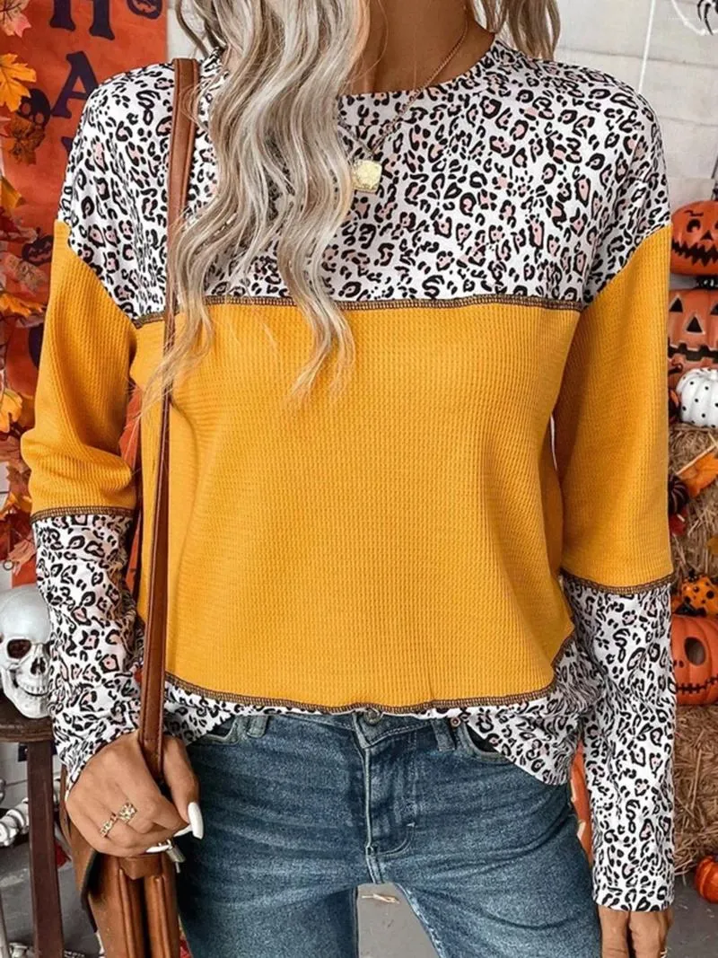 Casual Tricolor Leopard Print Long Sleeve Sweaters Casual Tricolor Leopard Print Long Sleeve Sweaters