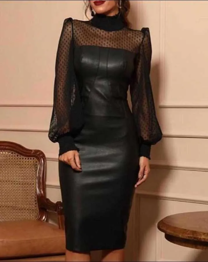 chinese dress ladies Juliette Leather Sleeveless Long Dress - Noir Perforated Leather Maxi Dress main image 1