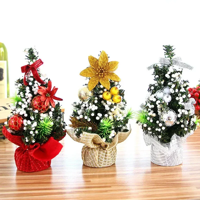 As decorações de Natal espalham alegria festiva com este conjunto de mini árvore de Natal e sino de 20 CM 231121