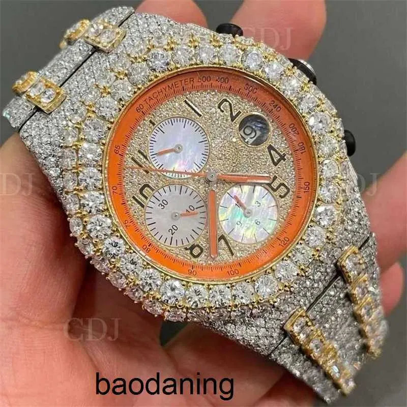 Steel Wristwatch Ap Wholale Customized Stainls Watch for Vvs Lab Grown Diamond Hip Hop Watch Top Brand Iced Out Mens Watch