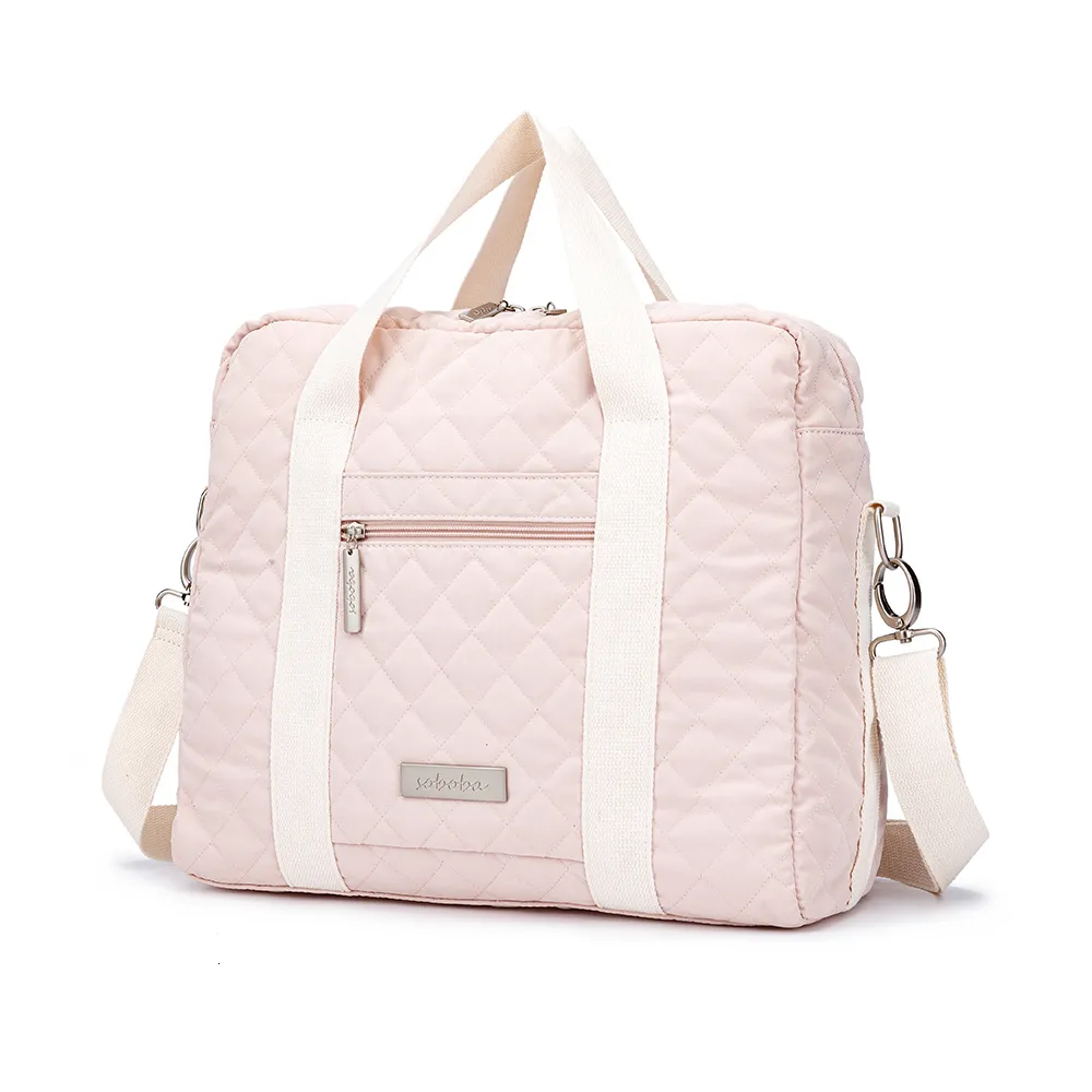 DIAPER Väskor Soboba Fashion Diaper Shoulder Bag med byte av dynor stor kapacitet multifunktionell byte av väska för född baby 230421