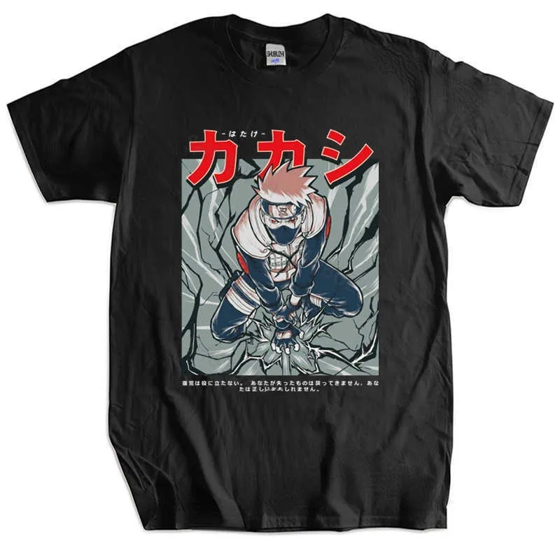 남자 티셔츠 Kakashi Hatake Tshirt for Men New Fashion Tshirt Tees Anime Manga Sharingan Mens 브랜드 Tshirt 남성 선물 탑 Dropshipping Z0421