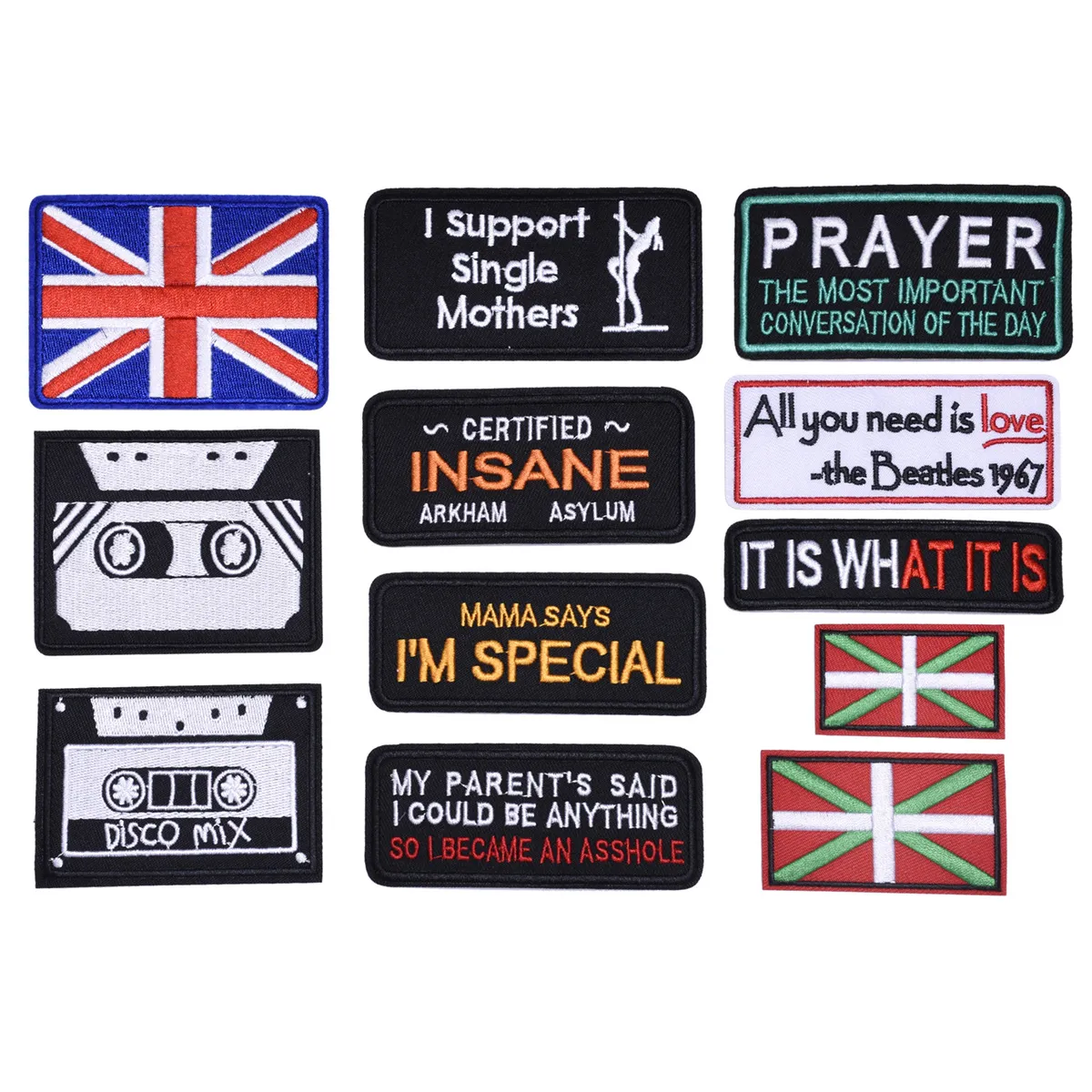 Accessori per il cucito fai-da-te Toppe personalizzate della bandiera del Regno Unito per nozioni di abbigliamento Iron on Letter Badge Sticker Felpa con cappuccio Ricamo Patch per jeans