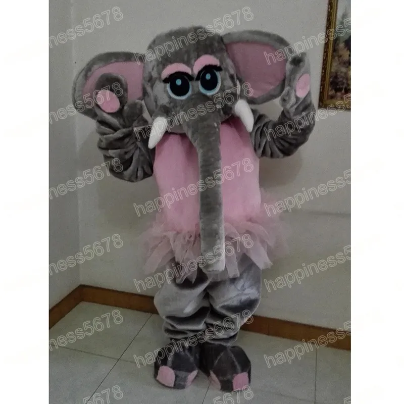 Desempenho rosa elefante mascote trajes de alta qualidade personagem dos desenhos animados terno terno carnaval adultos tamanho halloween festa de natal carnaval vestido ternos