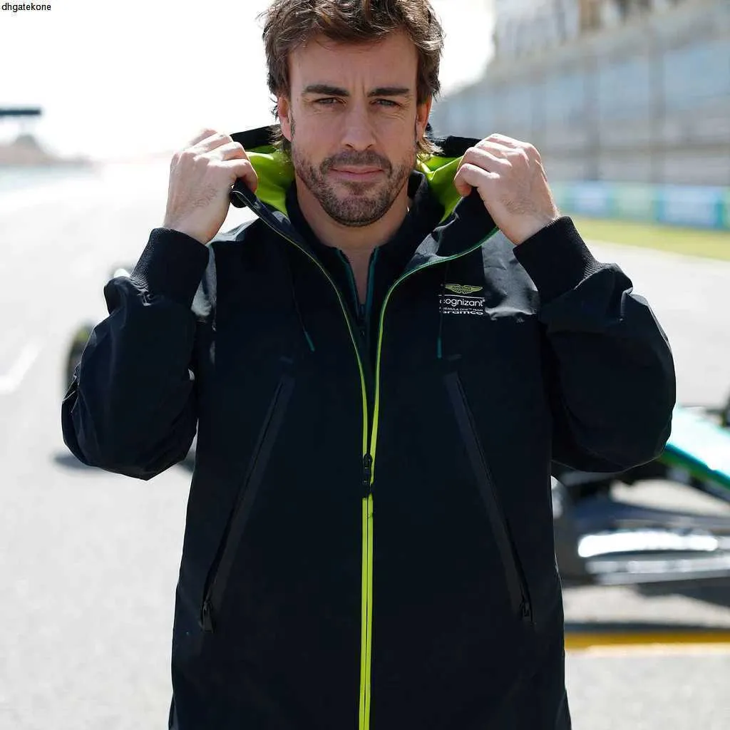 Herrjackor 2023 Aston Martin F1 Alonso Kimoa AMF1 Livsstil Vindbrytare Formel One Racing Suit Windproof Jack