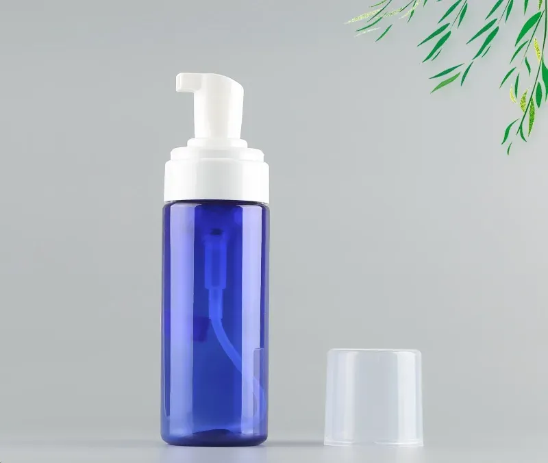 150ML 5oz Clear Plastic Liquid Soap Pump Bottle Travel Size Empty Mousse Foaming Soap Dispenser for Cosmetic Facial Cleanser WB3289