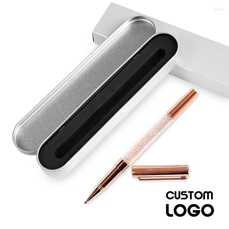 1pc cristal stylo Gel stylos mode Signature quotidien bureau main livre papeterie Laser lettrage Logo personnalisé avec boîtes