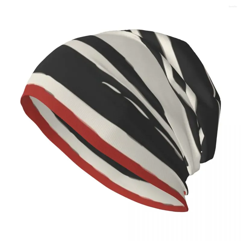 Basker abstrakt svart röd rand stickad hatt i solen varumärke man kepsar militär taktisk män hattar kvinnor