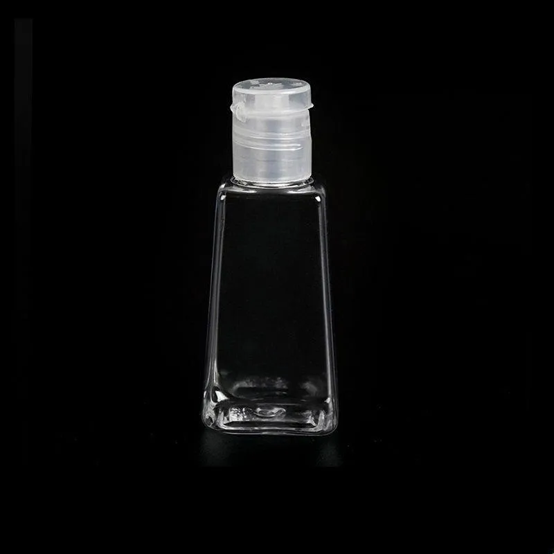 30 ml tom hand sanitizer husdjur plastflaska med flip cap trapezoid formflaska för sminkborttagningsdiskinfektionsvätska ikgqd