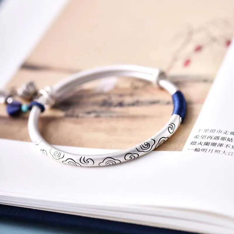 Bangle LH Silver Color Xiangyun Bracelet Female Retro Ethnic Original Young Ancient Ladies Accessories Jewelry