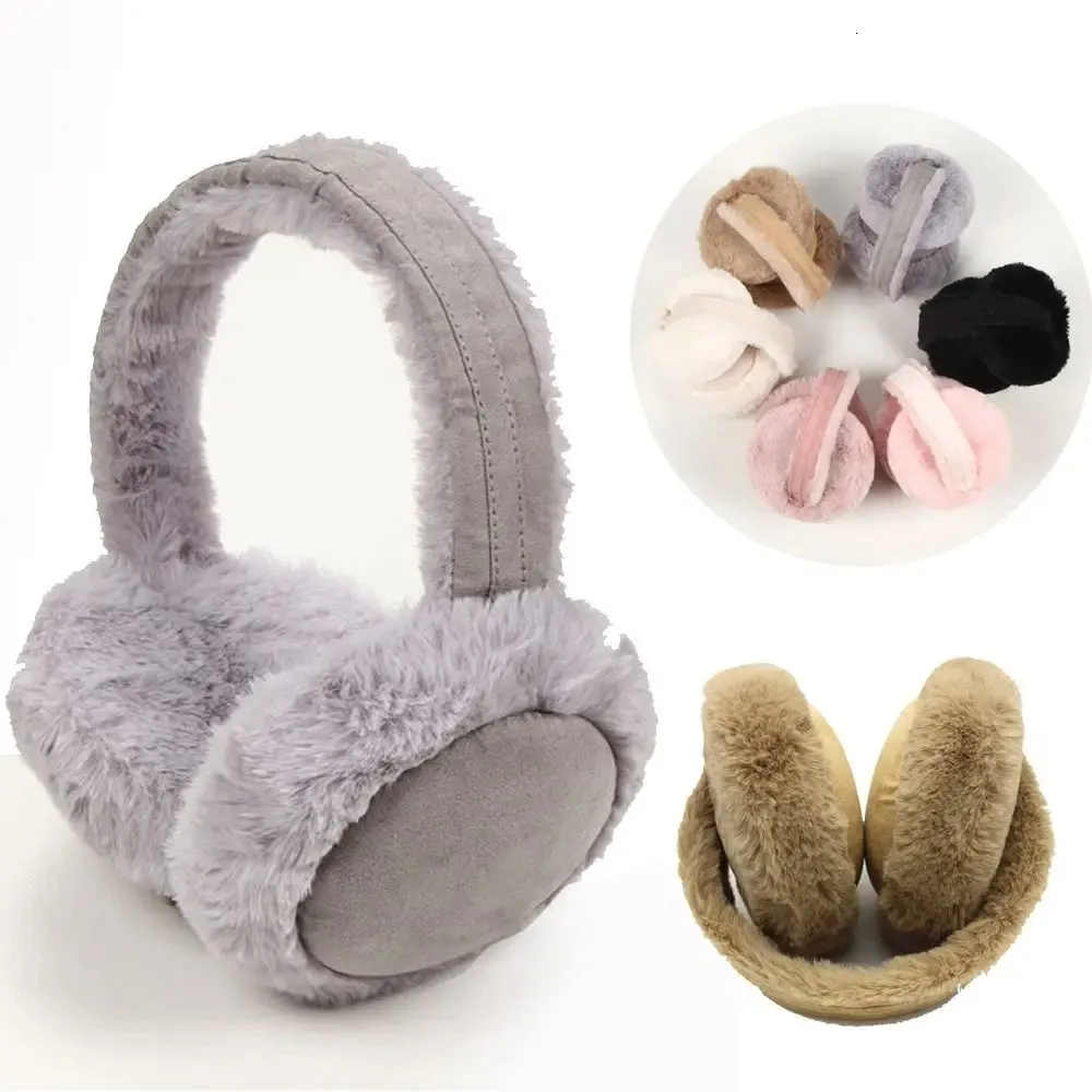 Ear Muffs fashionabla utomhus kvinnors öron varmare fluffiga öronmuffar fällbar mjuk plysch varm på vintern 231122