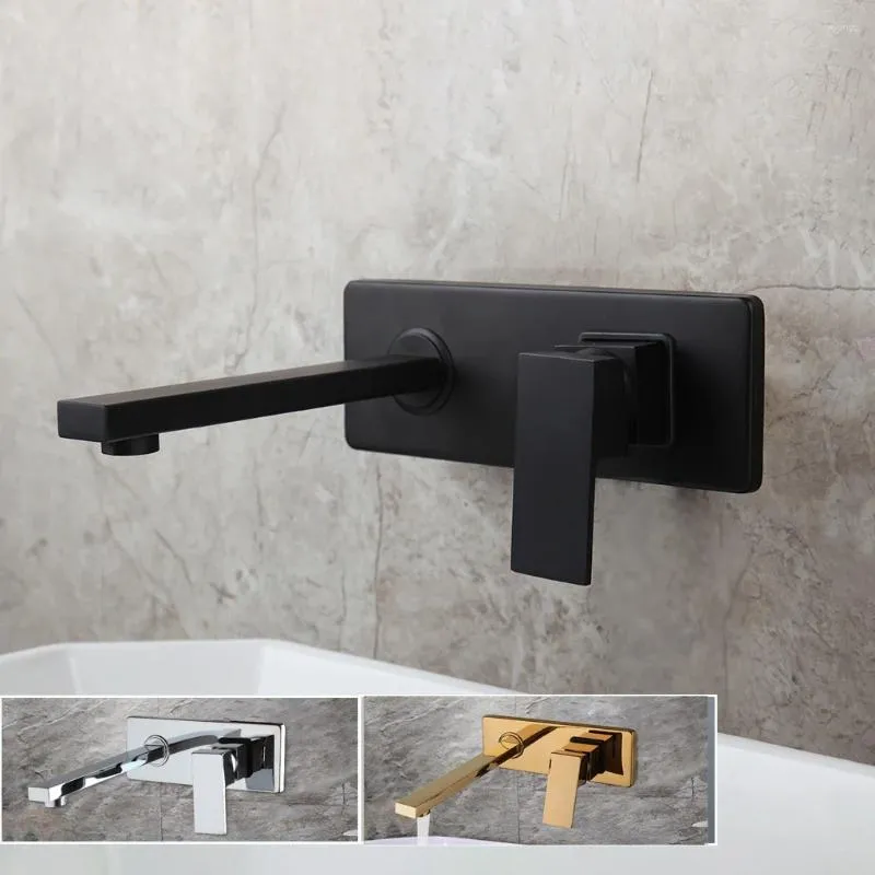 Rubinetti per lavabo Rubinetti per montaggio a parete Miscelatore a cascata Rubinetto per acqua Rubinetto Baignoire cromato Nero Robinet Vasca da bagno fredda