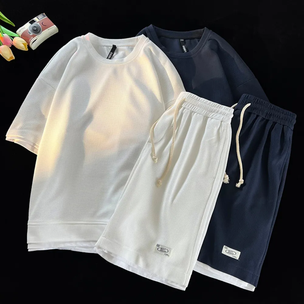 Tracksuits voor heren zomers shorts set casual sportkleding trainingspakken mannen streetwear outfits merk trends zweetpakken 230422