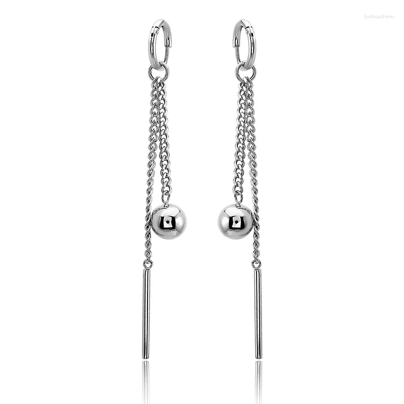 Creolen Mode Einfache Perle Quaste Ohrring Edelstahl Elegante Geometrische Anhänger Schmuck Party Geschenke Für Frauen Acero