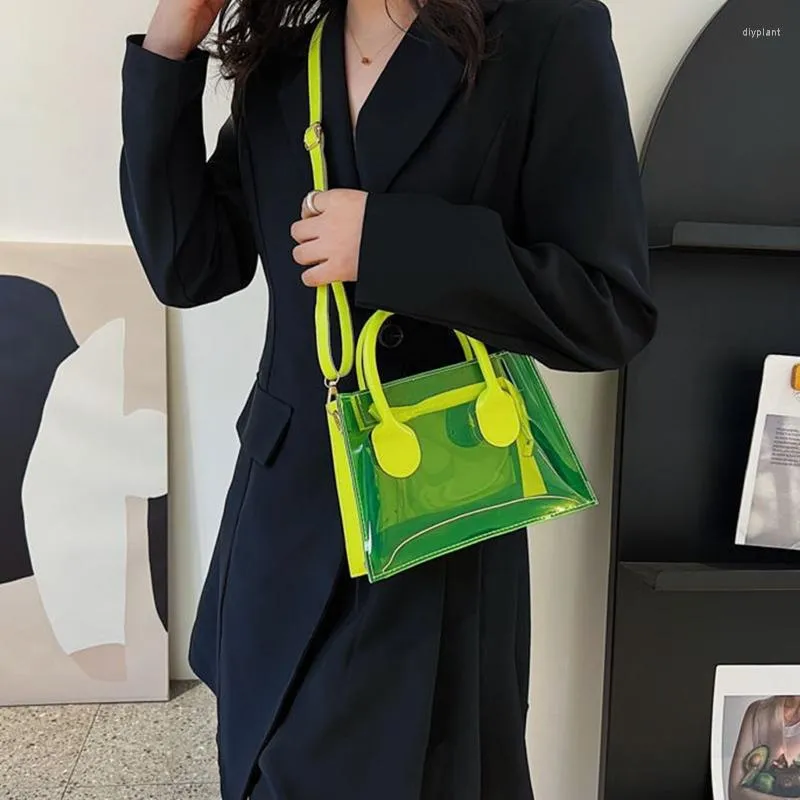 Evening Bags Fashion PVC Jelly Bag Women Transparent Handbag Summer Beach Clear Shoulder Candy Color Lady Phone Purse