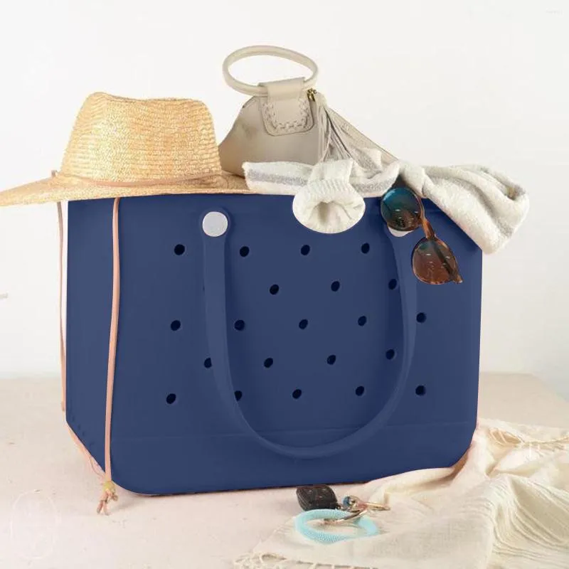 Aufbewahrungsbeutel 1 STÜCKE Extra Große Strandtasche Sommer EVA Korb Frauen Silikon Tragetasche Mit Löchern Atmungsaktiver Beutel Einkaufen