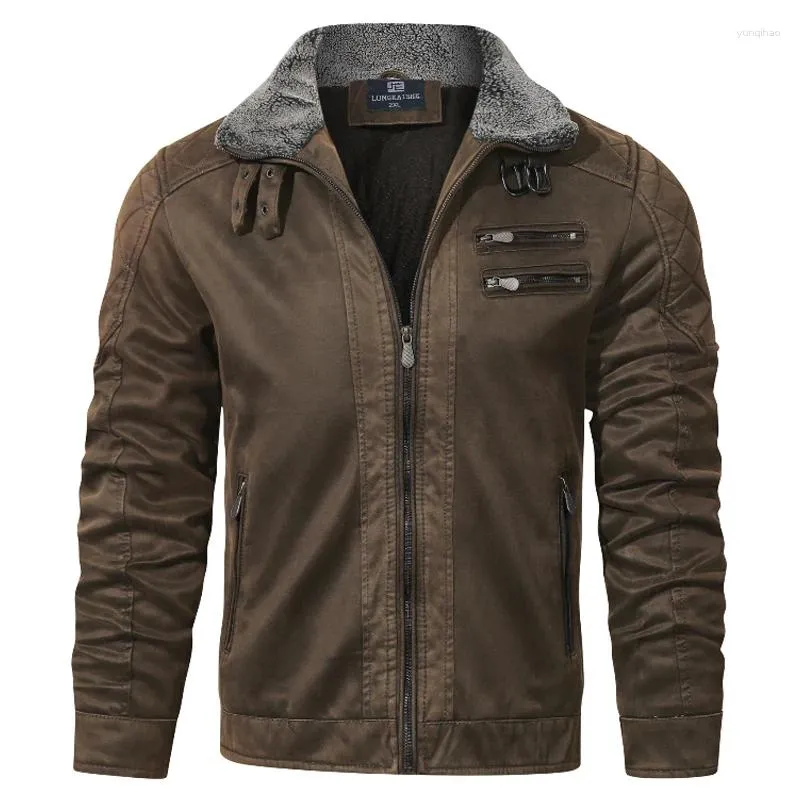 Heren trenchcoats, casual pluche jas, winterwarme leren jas